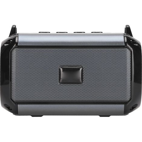 Tragbarer kabelloser Bluetooth-Lautsprecher mit 360°-Stereo-Geräuschunterdrückung und Ladekabel (grau) (1/5)