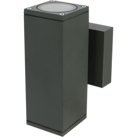 Lampada da parete VENEZIA quadrata da esterno antracite doppio fascio GU10 IP54