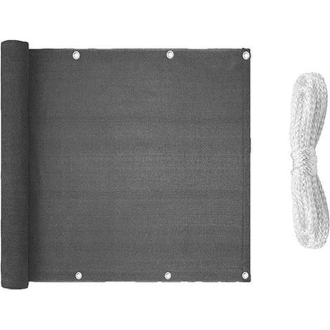 Brise-Vue pour Balcon, Anti UV Imperméable avec Oeillets et Cordons, 0.9x5m (1/4)