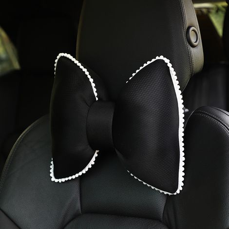 1 coussin de cou ergonomique pour appui-tête de voiture, en polyester confortable, pour conduite ou voyage, noir (1/5)