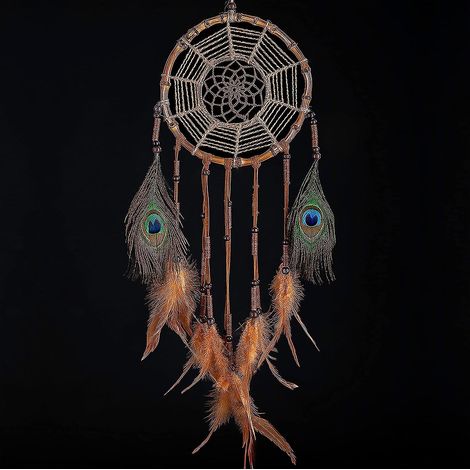 Grand attrape-rêves en bambou de 18 cm - Décoration artisanale amérindienne haut de gamme pour petits et grands espaces, style hippie, Ki (1/5)