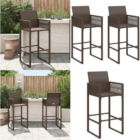 Tabourets de bar de jardin lot de 2 marron résine tressée - Tabouret De Jardin - Chaises De Jardin - Mobilier De Jardin - Résine Tressée - Fauteuil De Jardin - Home & Living (1/5)
