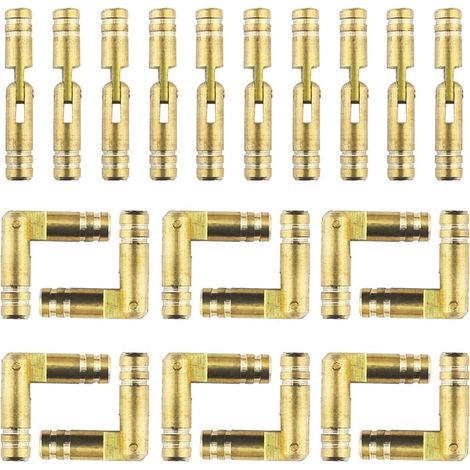 CCYKXA Mini Charnière Invisible en Laiton - 30 Pièces, 4 x 25mm, Cylindrique, Caché, Tonneau, Doré (1/5)