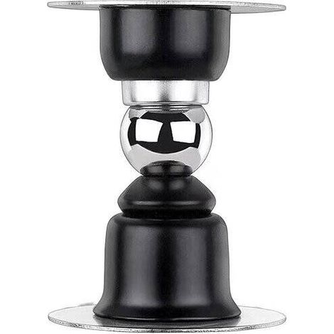 3 butoirs porte magnétiques inox noirs, adhésif 3M ou vis double usage (1/5)