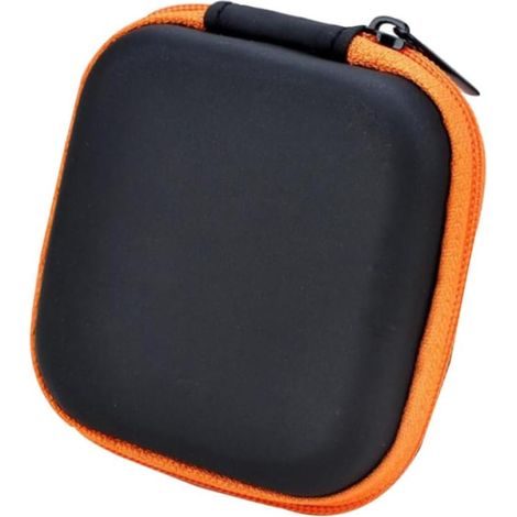 Kompakte quadratische EVA Hartschale, Aufbewahrungsbox für Ohrhörer und Kabel, orange Farbe (1/5)