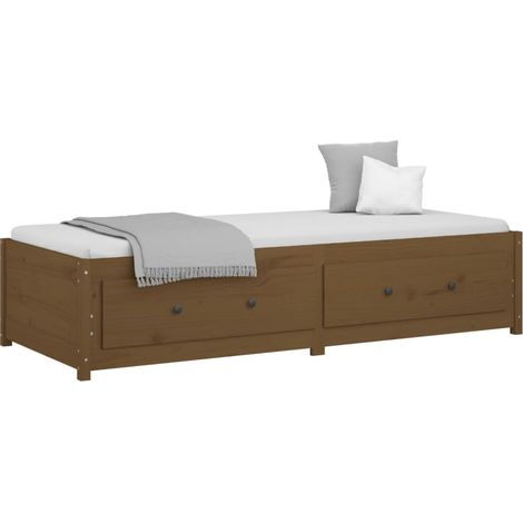 vidaXL Divano Letto senza Materasso Ambra 90x200cm Legno di Pino (1/4)