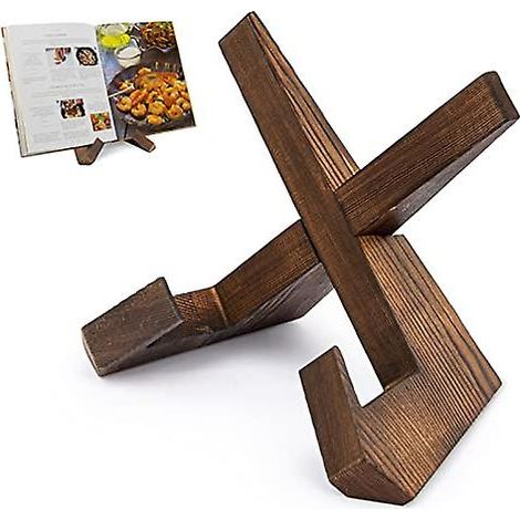 Support de livre de cuisine en bois fait main, présentoir à recettes pour affichage (1/5)