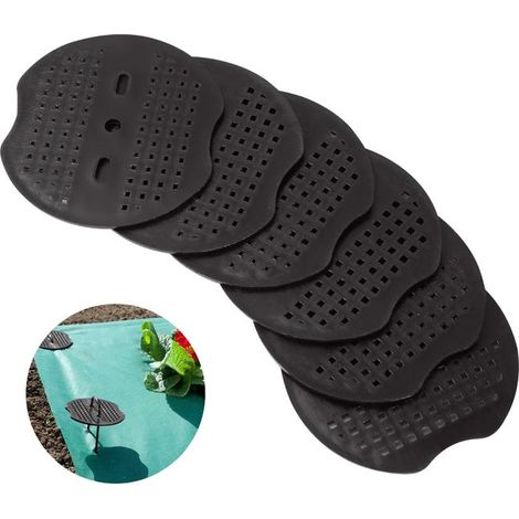 100 arandelas de anclaje de acero para lona, arandelas de anclaje en forma de U, aptas para bolardos de jardín (3 orificios comunes) (1/4)