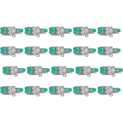 Connecteurs à levier pour 20 fils, 1 entrée, 2 sorties, 41 A, 450 V, pour câbles de 0,5 à 6 mm², section de 10 à 20 AWG. (1/4)