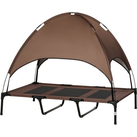 XXL Elevated Dog Bed with Canopy, Durable Steel Frame, Breathable Polyester, Portable and Foldable for Easy Travel