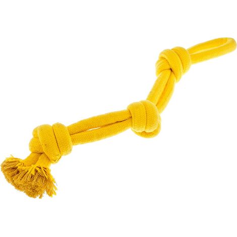 jaune: Corde en nylon à 3 nœuds balle Fuxtreme pour chiens