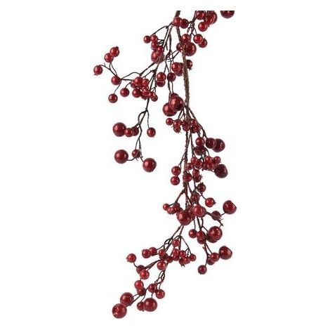 Weihnachtsgirlande mit roten Beeren 130 cm