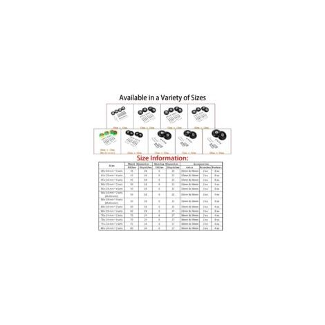 Set di 2 ruote di ricambio per valigia, ruote piroettanti con cuscinetti in gomma, kit di riparazione (80 mm x 24 mm) - Crezuo