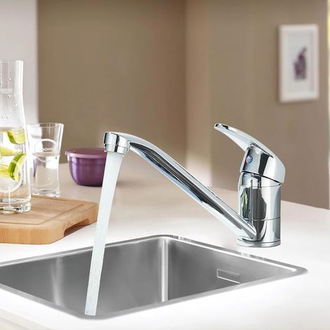 Robinet Cuisine Mitigeur de Cuisine avec Douchette Extractible Monocommande Robinet d'Évier de Cuisine Pivotant À 360° pour 1 Trou 2 Modes de Pulvérisation Acier inoxydable Chromé