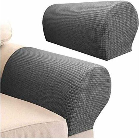 Pieces Armrest Covers Waterproof Armchair Slipcovers Stretch Polyester Sofa Armrest Covers Spandex Couch Slipcover for Living Room Recliner Sofa (Dark Gray) MUMU (1/4)