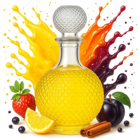 Glaskaraffe LUNA 1L für Liköre, Alkohol, Geschenk, Glasbehälter, Flasche (1/5)