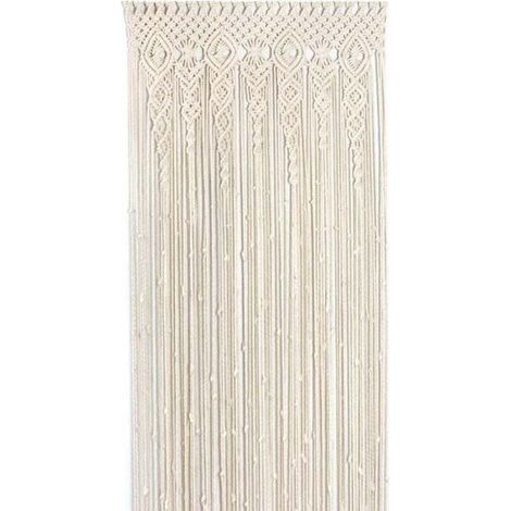 Rideau en dentelle - MICH - 90x180 cm - Beige - Tissé à la main - Séparateur de pièce - Décoration murale (1/4)