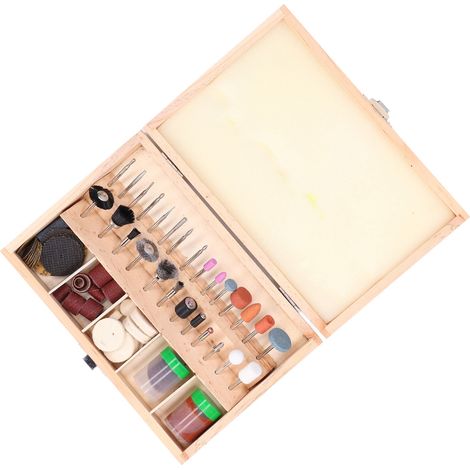 Ensemble de 100 accessoires pour outil rotatif, kit de meulage, polissage et ponçage avec manche de 1/8 pouce pour la sculpture sur bois (1/5)