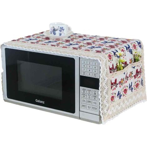 Housse de four à micro-ondes résistante à l'huile, housse de four à micro-ondes multi-usage en coton et lin anti-poussière