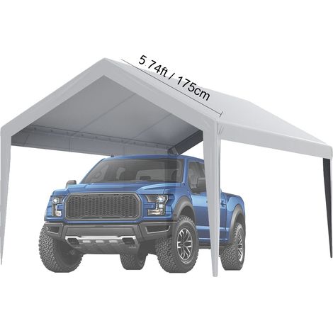 Toldo impermeable, resistente a los rayos UV, 3 x 6 metros (10 x 20 pies), color gris. (1/2)