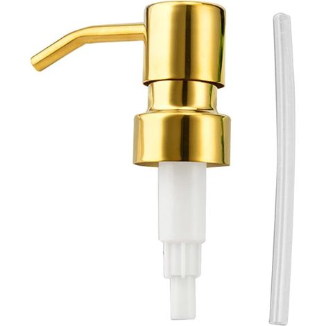 Distributeur de savon en acier inoxydable avec pompe dorée, tête manuelle remplaçable pour bouteilles standards