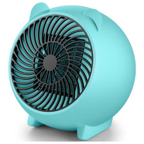 Blue Fan Heater, 500W Auxiliary Heater, Energy-Saving Heater for Home and Office, 5-Second Office Heater, Small Electric Heater (1/5)
