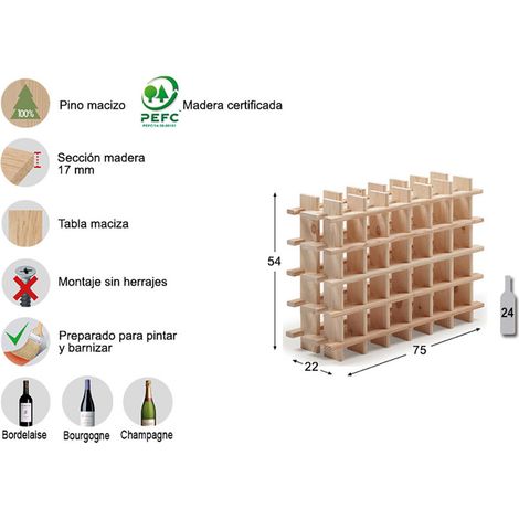 Porte-Bouteilles Rioja Evolutionnaire Pour 24 Bouteilles De Pin Plein Astigarraga