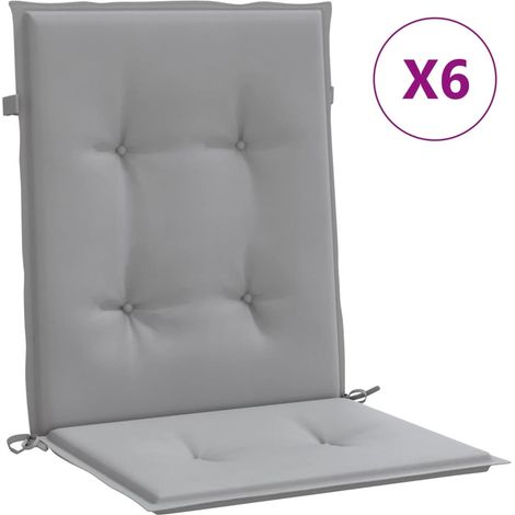 INLIFE Coussins de chaise de jardin 6 pcs Gris 100x50x3 cm (1/5)