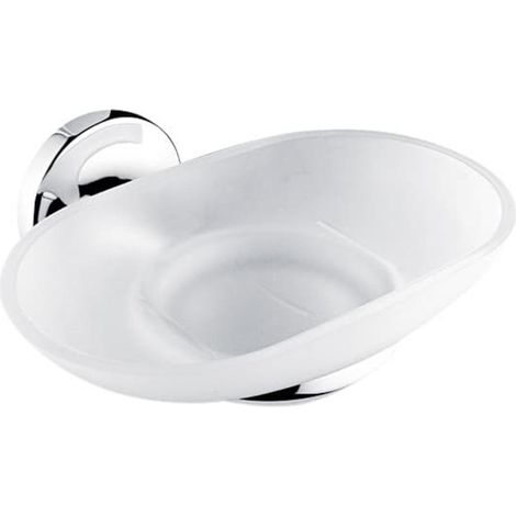 Nimco Monolit - Dispensador de jabón con soporte, cristal esmerilado/cromo MO 4059C-26