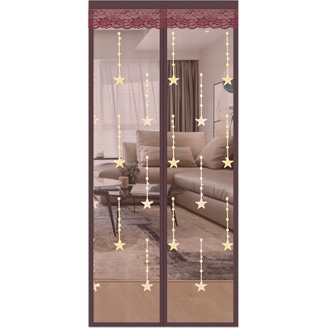 Rideau Moustiquaire pour Porte de Balcon - Anti-Insectes - Sans Perçage - Fixation Adhésive - 80x200cm - 1pcs (1/5)