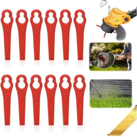 Plastic Replacement Blades, 100 Pieces Plastic Cutting Blades for Lawn Mower and Brush Cutter.