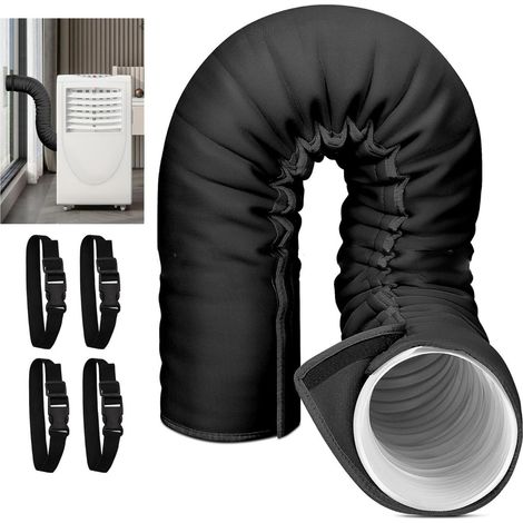 Funda protectora para manguera de aire acondicionado portátil, a prueba de polvo y con aislamiento térmico, para escapes de 5 a 9 pulgadas, accesorio para aire acondicionado, color negro. (1/5)