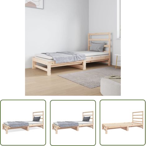 Lit coulissant 2x(90x190) cm Bois de pin massif 5 (1/5)