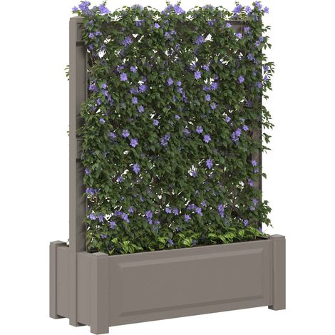 vidaXL Grand pot avec trellis Gris 99,5 x 43 x 133,5 PP (1/3)