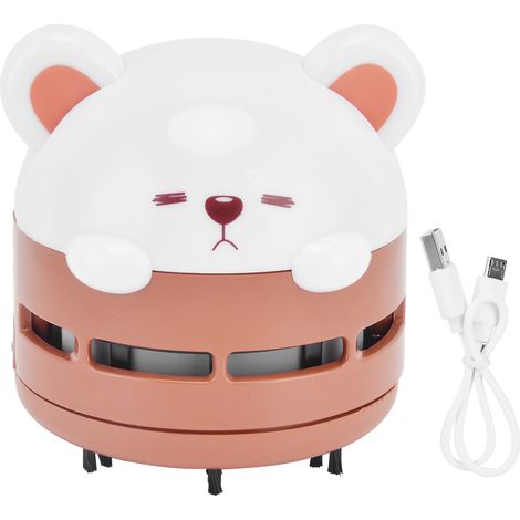 Mini clavier aspirateur poussière dessin animé mignon rechargeable USB, lampe de nuit portable, nettoyeur de bureau, ramasse-miettes papier (1/5)