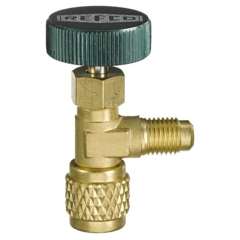 Vanne de raccord pour gaz R134A R404A R407 – Connexion 1/4" SAE – Filetage plomberie – Robinet gaz – Refco