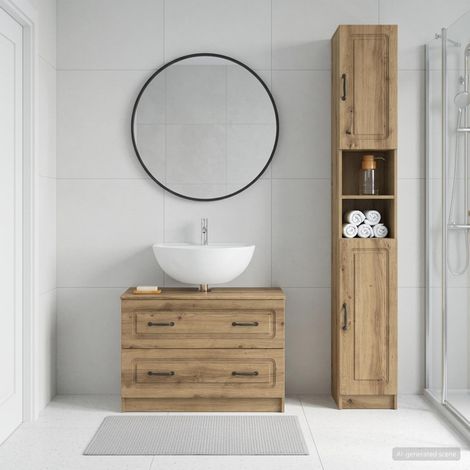 vidaXL 2 Piece Bathroom Cabinet Set UTRECHT Artisan Oak (1/5)