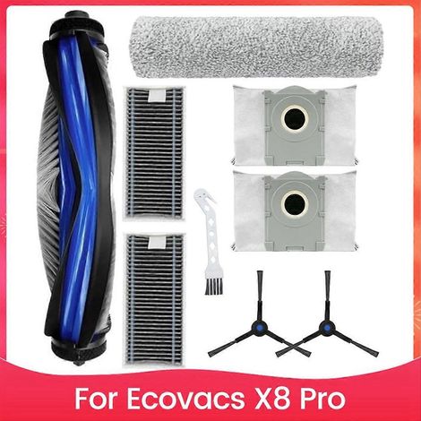Pièces de rechange pour aspirateurs robots Ecovacs X8 Pro et Omni : brosse latérale principale, filtre HEPA, poussière. (1/5)