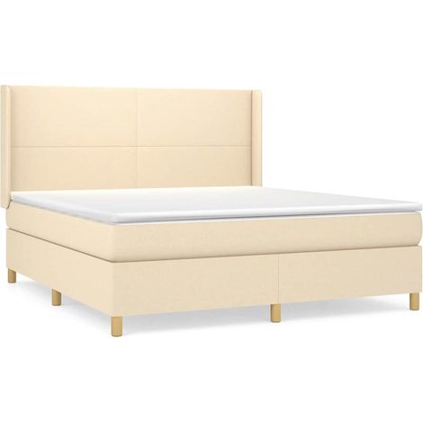 Maison Exclusive - Boxspringbett mit Matratze Creme 180x200 cm St (1/5)