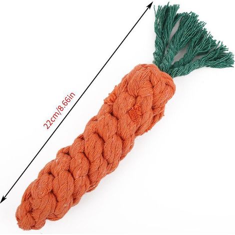 Ensemble de 3 jouets à mâcher pour chien, corde en coton tressé avec balle et carotte, 18-22 cm de long, jouet d'entraînement interactif, pour soulager l'ennui et favoriser le mastication des dents.