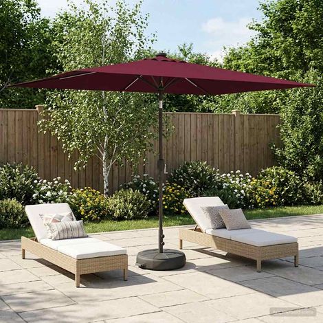 Parasol de jardín con luces LED y base 200 x 300 cm Poliéster