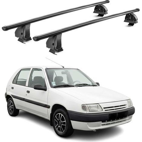 OMAC Stahl Dachträger Querträger Citroen Saxo 1996-2003 – TÜV / DIN 75302:2019 – Abschließbar – Max. 75 kg – 2 Stangen – Schwarz (1/5)