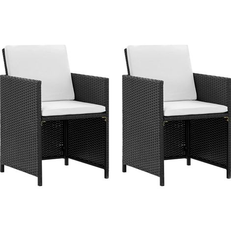 Maison Exclusive - Set da Pranzo da Giardino 5 pz con Cuscini in Polyrattan Nero (1/5)