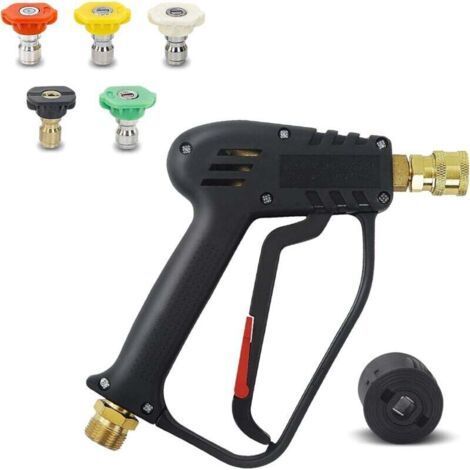 4000 PSI High Pressure Washer Gun, M22 14 mm and Quick Connect Connector for High Pressure Hose, 5 1/4 inch Quick Connect Nozzles for Car Wash Cleaning Tool (1/5)