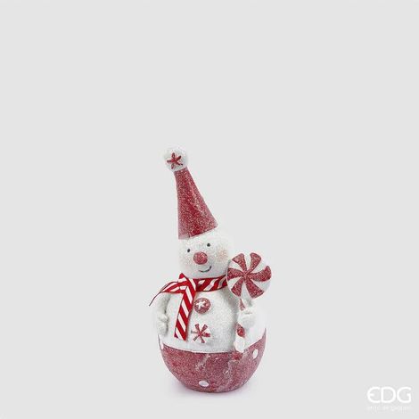 EDG Enzo De Gasperi Decoro di Natale UomoNeve H 17 Cm L 9 Cm L 8 Cm White Red