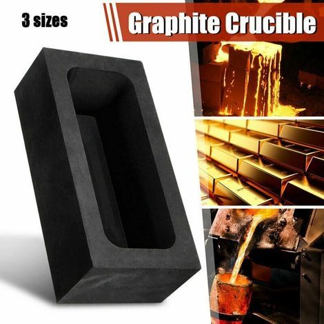 Moule en Graphite Lingots Fonte Coulée Cuivre Forme pour Or Argent Fonderie - 55x37x20mm, Or 150g silver 80g
