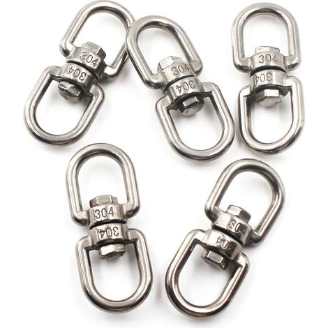 M6-Drehschlüsselanhänger mit Drehring aus Edelstahl 304 (5er-Pack) (1/5)