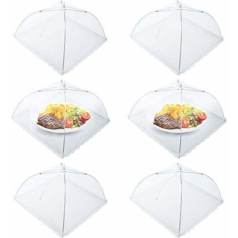 Anti-Fliegen-Lebensmittelabdeckung, 6er-Pack Lebensmittelschutzabdeckung, Faltbare Kuchenabdeckung, Regenschirm-Lebensmittelabdeckung, Perfekter Fliegenschutz für Lebensmittel (1/5)