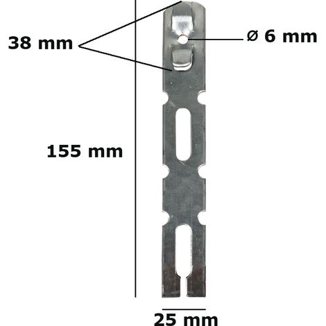 Patte de fixation L 155 mm pour dormant de 60 ou 70 mm pour pose en applique de fenêtre GEFRADIS