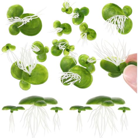 Lot de 4 Paquets de lentilles d'eau artificielles pour bassins - Lentilles d'eau artificielles pour Aquariums - d'aquarium Artificielle - Petites Plantes Aquatiques (1/5)